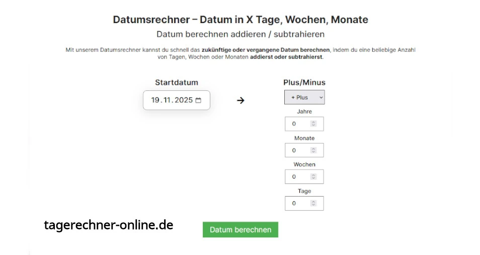 Anleitung unser Datumsrechner