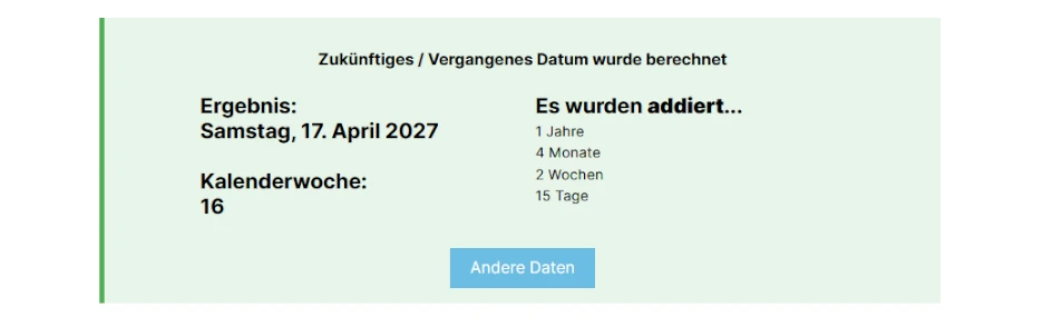 Datum berechnen lassen