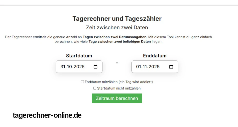 Anleitung unser Tagerechner