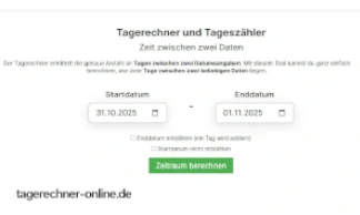 Anleitung unser Tagerechner