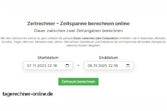 Anleitung unser Zeitrechner