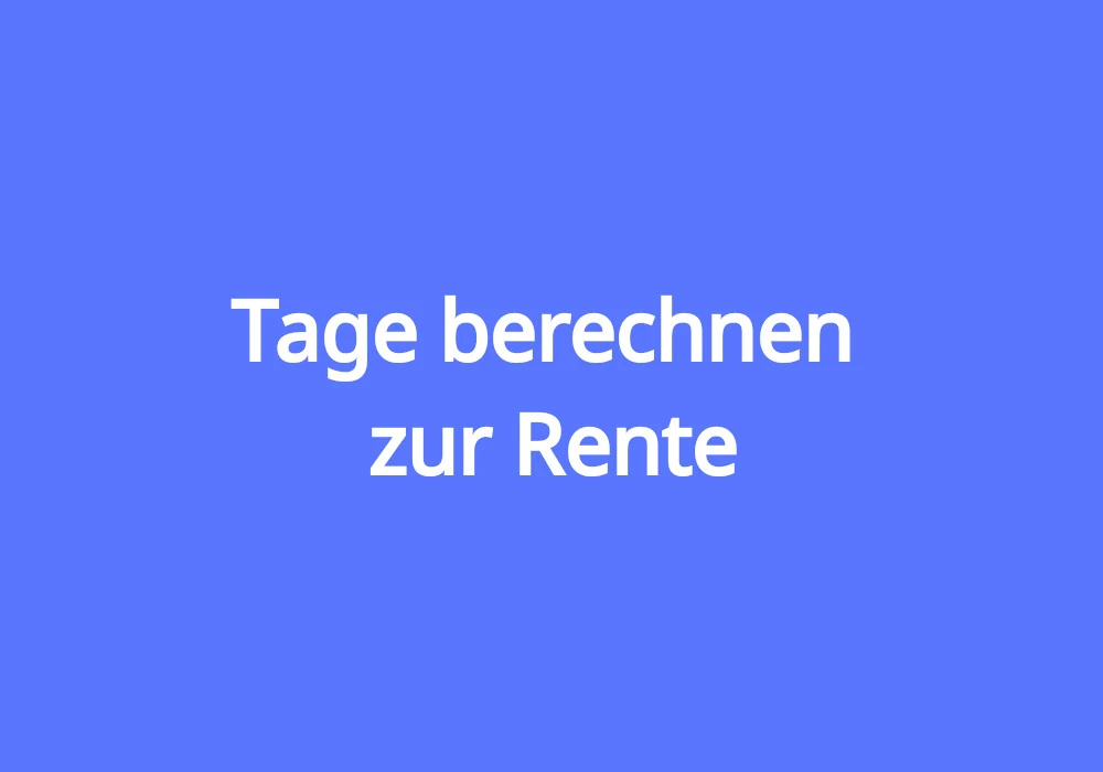 Tage berechnen online